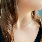 colier argintiu cu zale