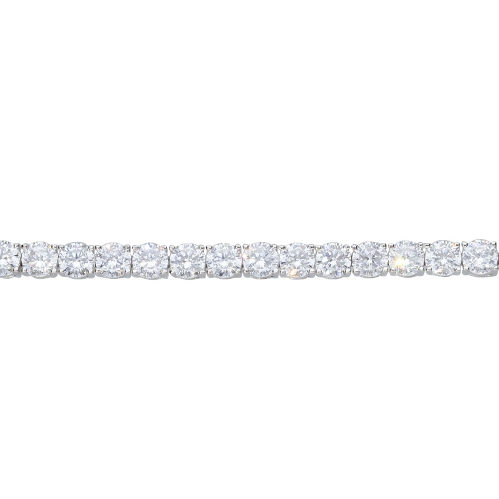 Bratara Tennis Argint 925 Rodiat 0.3 cm cu Diamante CZ Albe Round Cut Bratara Lasardo Gioielli
