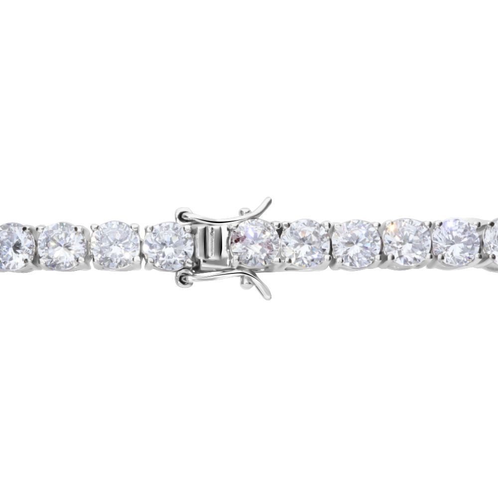 Bratara Tennis Argint 925 Rodiat 0.3 cm cu Diamante CZ Albe Round Cut Bratara Lasardo Gioielli