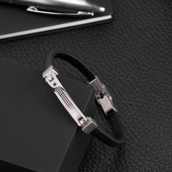 Bratara barbateasca Morellato din piele naturala si otel inoxidabil Bratara Lasardo Gioielli