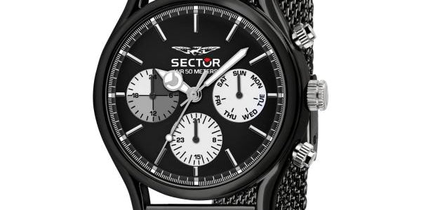 ceas barbatesc sector negru curea mesh