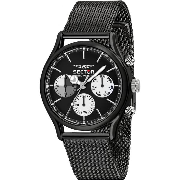 ceas barbatesc sector negru curea mesh
