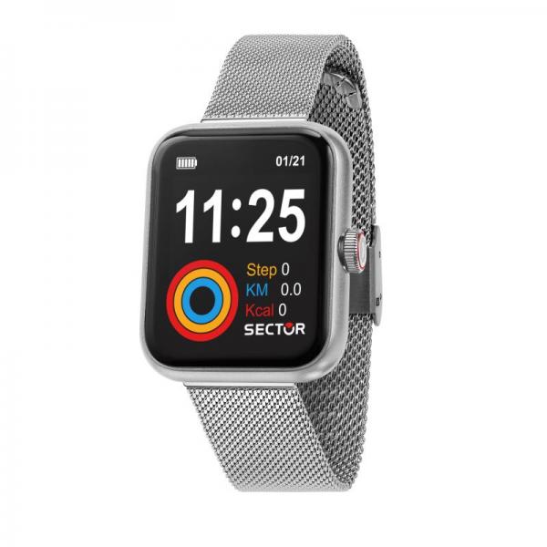 ceas smart sector curea mesh argintie
