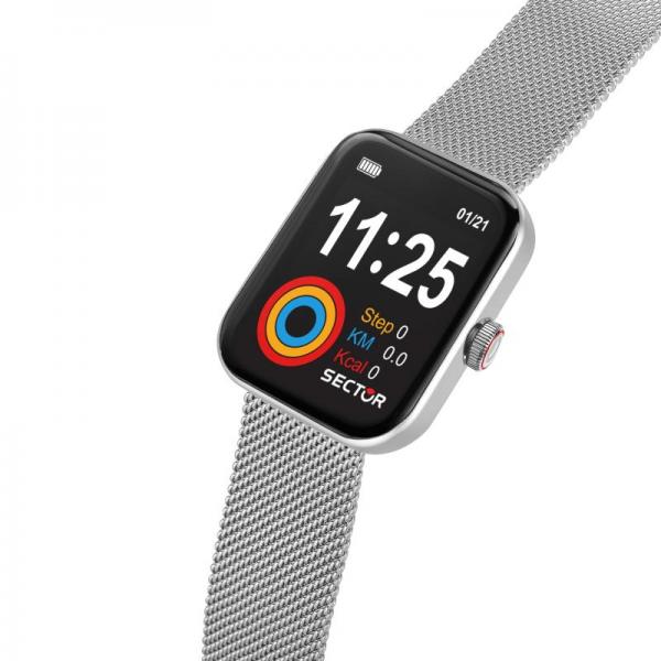 ceas smart sector curea mesh argintie