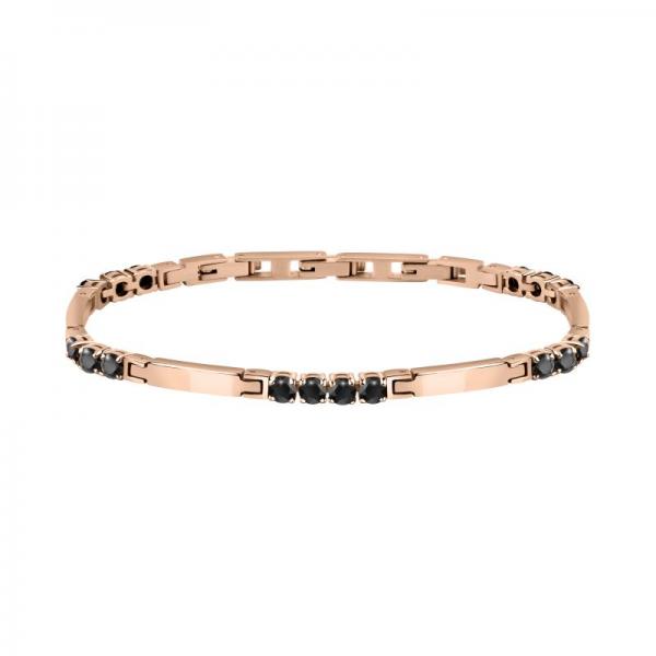 Bratara barbateasca tennis Morellato rose gold cu negru Bratara Lasardo Gioielli