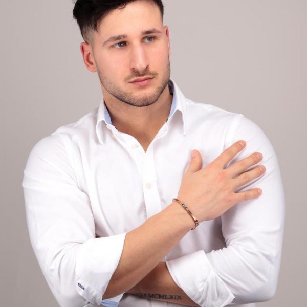 Bratara barbateasca tennis Morellato rose gold cu negru Bratara Lasardo Gioielli