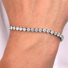 Bratara Tennis Sector argintie cu Diamante CZ albe Bratara Lasardo Gioielli