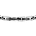 Accesoriu bărbătesc Maserati, brățară Iconic argintiu-negru, design modern și simbol auriu, ajustabilă la încheietură