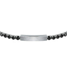 Bratara Tennis Barbateasca Sector cu Placuta si Diamante CZ Negre Bratara Lasardo Gioielli