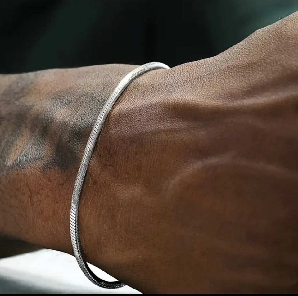 Bratara barbateasca minimalista Steel Core din otel inoxidabil 316L hipoalergenic, 20 cm Bratara Lasardo Gioielli