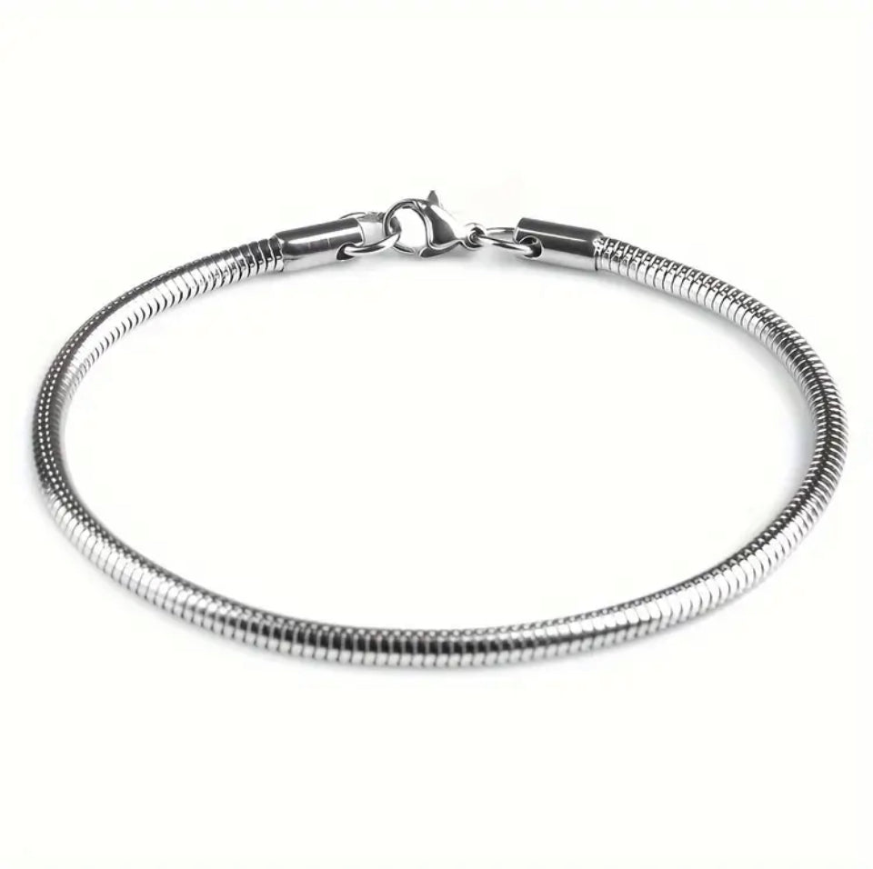 Bratara barbateasca minimalista Steel Core din otel inoxidabil 316L hipoalergenic, 20 cm Bratara Lasardo Gioielli