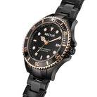 Ceas Barbatesc Sector 230 Curea Metalica Neagra si Cadran Negru cu Elemente Rose Gold Ceas Lasardo Gioielli