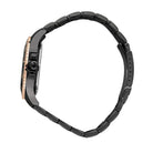 Ceas Barbatesc Sector 230 Curea Metalica Neagra si Cadran Negru cu Elemente Rose Gold Ceas Lasardo Gioielli