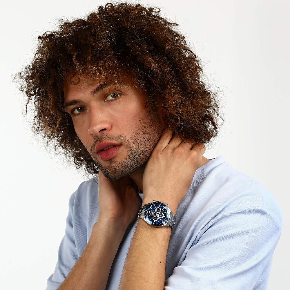 Ceas Barbati Sector 230 Cronograf Curea Metalica Argintie si Cadran Albastru Ceas Lasardo Gioielli