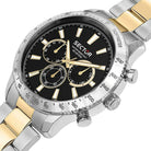 Ceas Barbatesc Sector 270 Multifunction Curea Metalica Argintiu cu Auriu si Cadran Negru Ceas Lasardo Gioielli