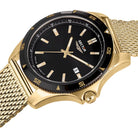 Ceas Barbatesc Sector 650 Curea Aurie Mesh si Cadran Negru Ceas Lasardo Gioielli