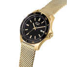 Ceas Barbatesc Sector 650 Curea Aurie Mesh si Cadran Negru Ceas Lasardo Gioielli