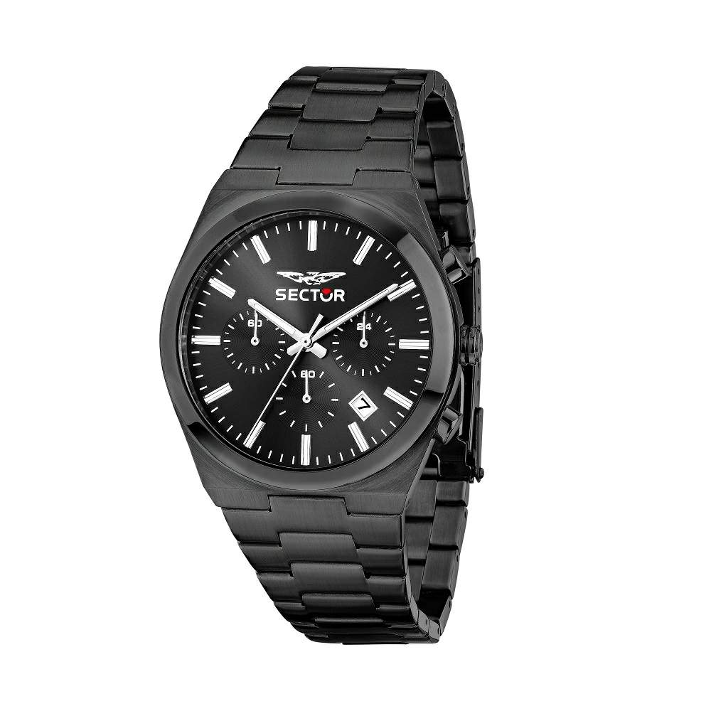 Ceas Barbati Sector C300 Chronograph Curea Metalica Neagra si Cadran Negru Ceas Lasardo Gioielli