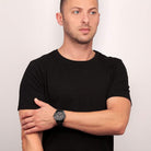 Ceas Barbatesc Sector 550 Multifunction Curea Metalica Neagra si Cadran Negru Ceas Lasardo Gioielli