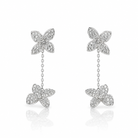 Cercei Floral Grace din Argint 925 cu Diamante CZ Micropave Cercei Lasardo Gioielli