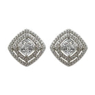 cercei din argint 925 rodiat cu diamante cz albe