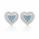 cercei dama din argint 925 rodiat cu diamante CZ albe claritate AAAAA si topaz CZ