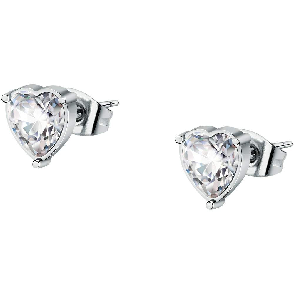 cercei La petite story otel inoxidabil cu diamant cz heart cut