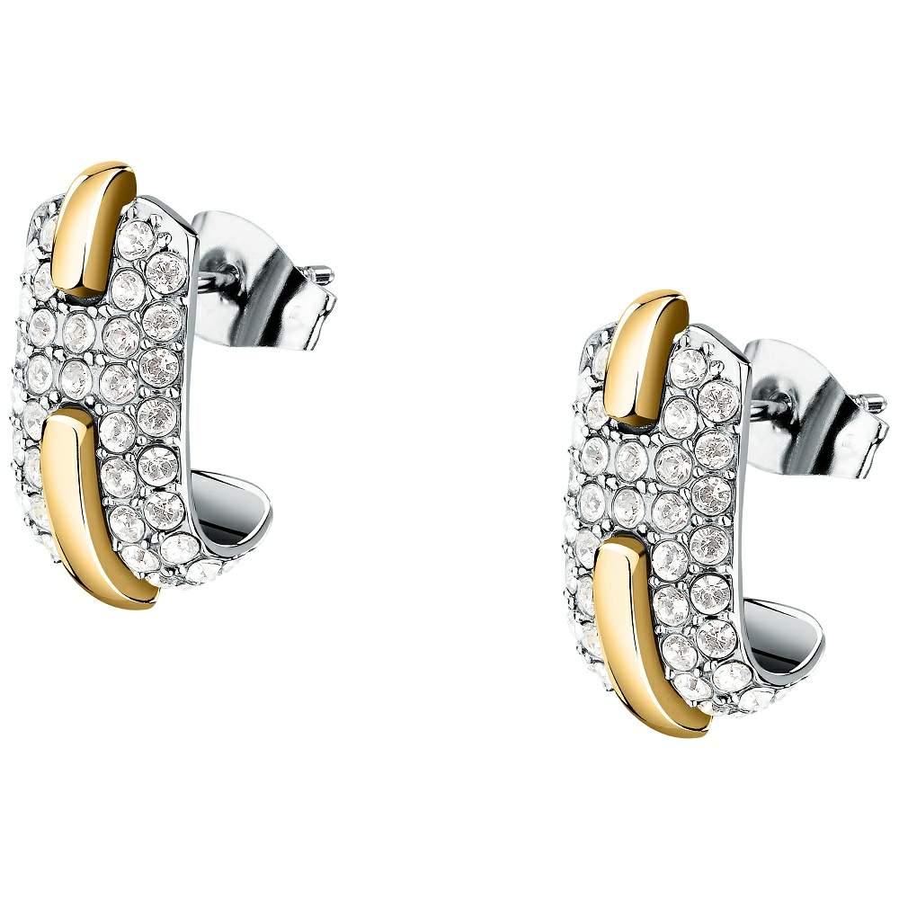 Cercei dama Trussardi Concept TJAYY10 din otel inoxidabil 316L cu cristale albe