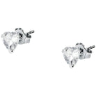 cercei argint punto luce in forma de inima cu diamante cz