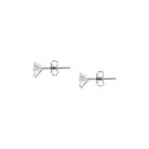cercei argint punto luce in forma de inima cu diamante cz vedere laterala