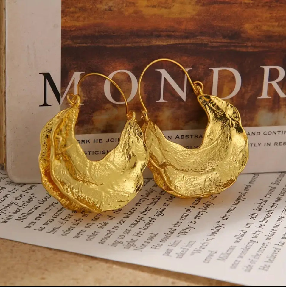 Cercei aurii "Golden Waves" Cercei Lasardo Gioielli