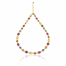 Colier Dama Argint 925 Rodiat Auriu cu Ametist, Peridot, Spinel și Topaz Colier Lasardo Gioielli