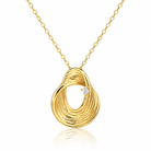 Colier dama din argint 925 rodiat auriu cu diamant CZ alb claritate AAAAA si pandantiv oval sculptural