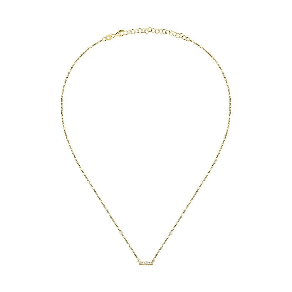colier argint auriu cu placuta diamante cz