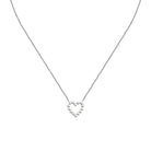 colier La petite story din argint rodiat cu pandantiv inima in perle de cultura