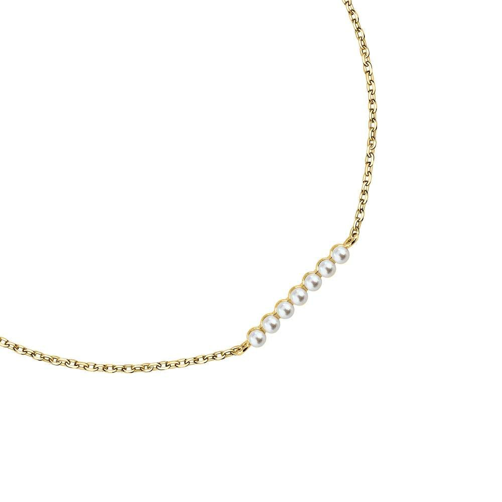 Bratara din argint 925 rodiat auriu cu 7 perle de cultura aliniate, colectia Emily in Paris La Petite Story detaliu perle