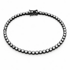 bratara tennis din argint 925 rodiat negru cu diamante cz albe 3 mm