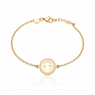 bratara din argint 925 rodiat rose gold cu anut fetita decupata si cerc de diamante cz albe