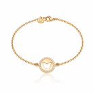 bratara din argint 925 rodiat rose gold cu banut fluture diamante cz