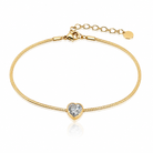 bratara think positive din otel inoidabil 16L hipoalergenic placat cu rodiu auriu inima cristal