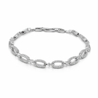 bratara din argint 925 rodiat cu zale si diamante cz albe