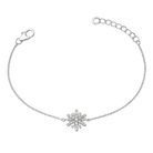 bratara din argint 925 rodiat cu fulg de nea diamante cz albe