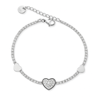 bratara tennis think positive cu inimi diamante cz albe