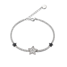 bratara tennis think positive cu stele diamante cz albe