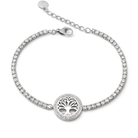 bratara tennis think positive argintie cu pomul vietii diamante cz albe