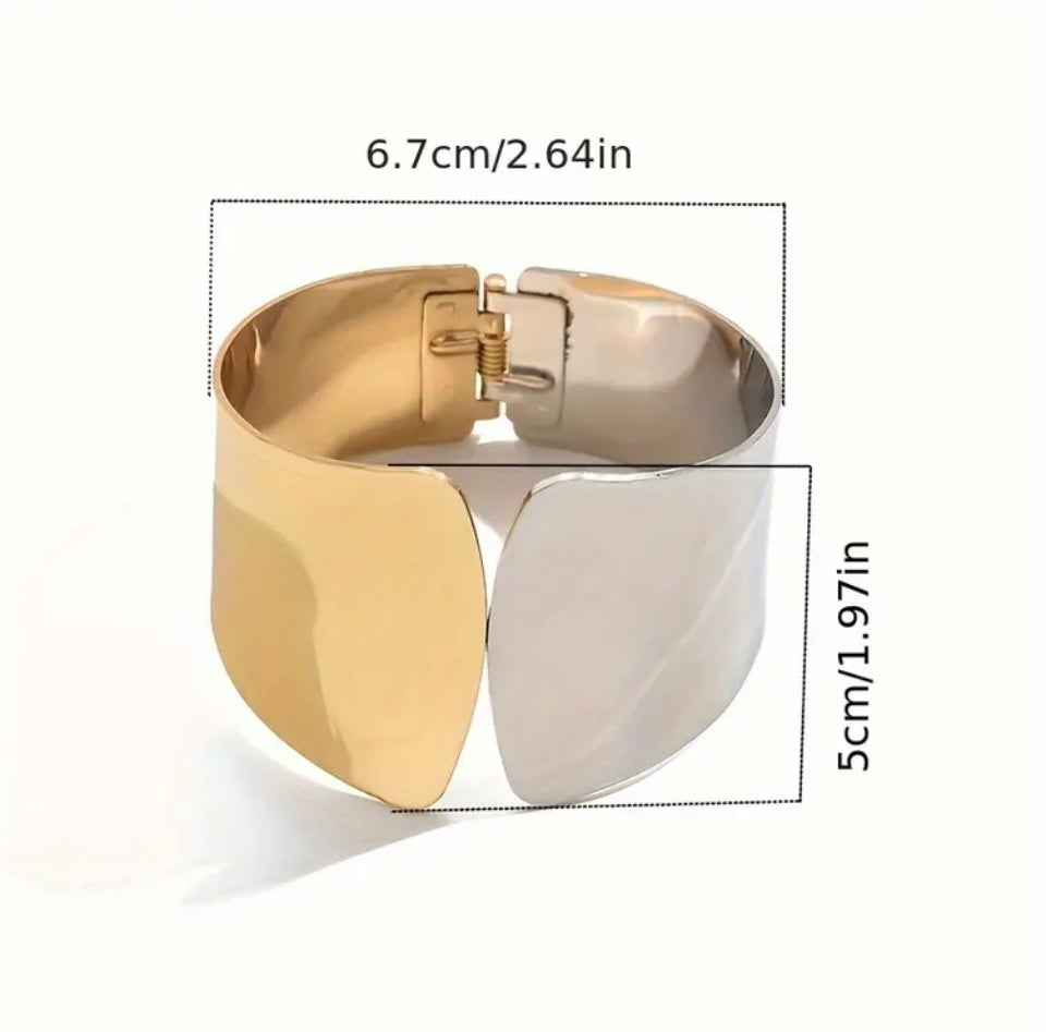 Bratara Fixa Auriu si Argintiu Yin and Yang Harmony Bratara Lasardo Gioielli