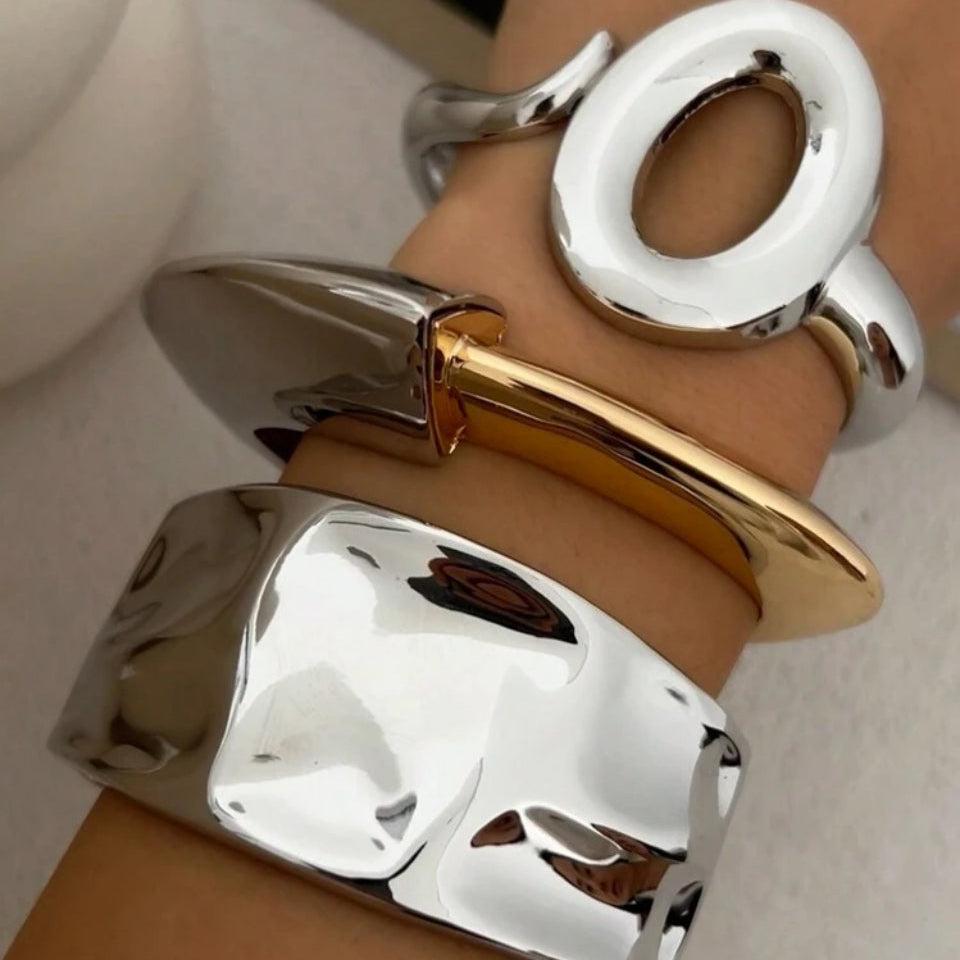 bratara bangle aurie si argintie