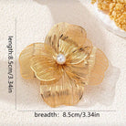 brosa floare mare aurie cu perla dimensiune 8,5 cm * 8,5 cm