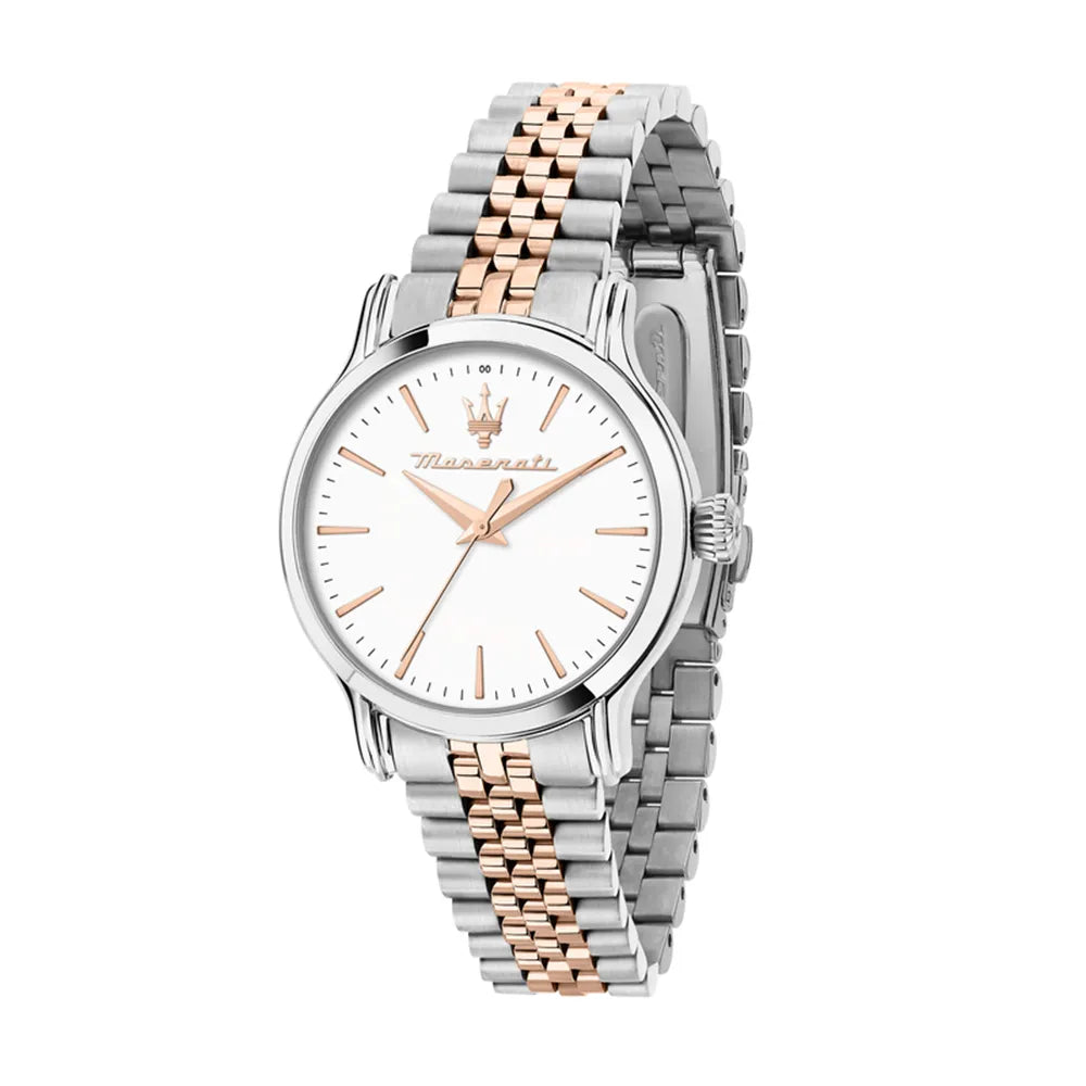 ceas dama maserati argintiu cu rose gold