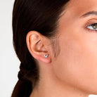 Cercei din argint 925 rodiat cu fluturi si diamante CZ albe, colectia Emily in Paris La Petite Story la ureche